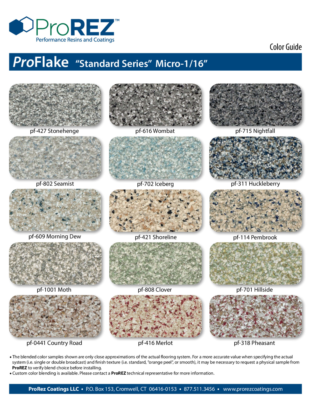 ProFlake Standard Micro Color Chart thumbnail