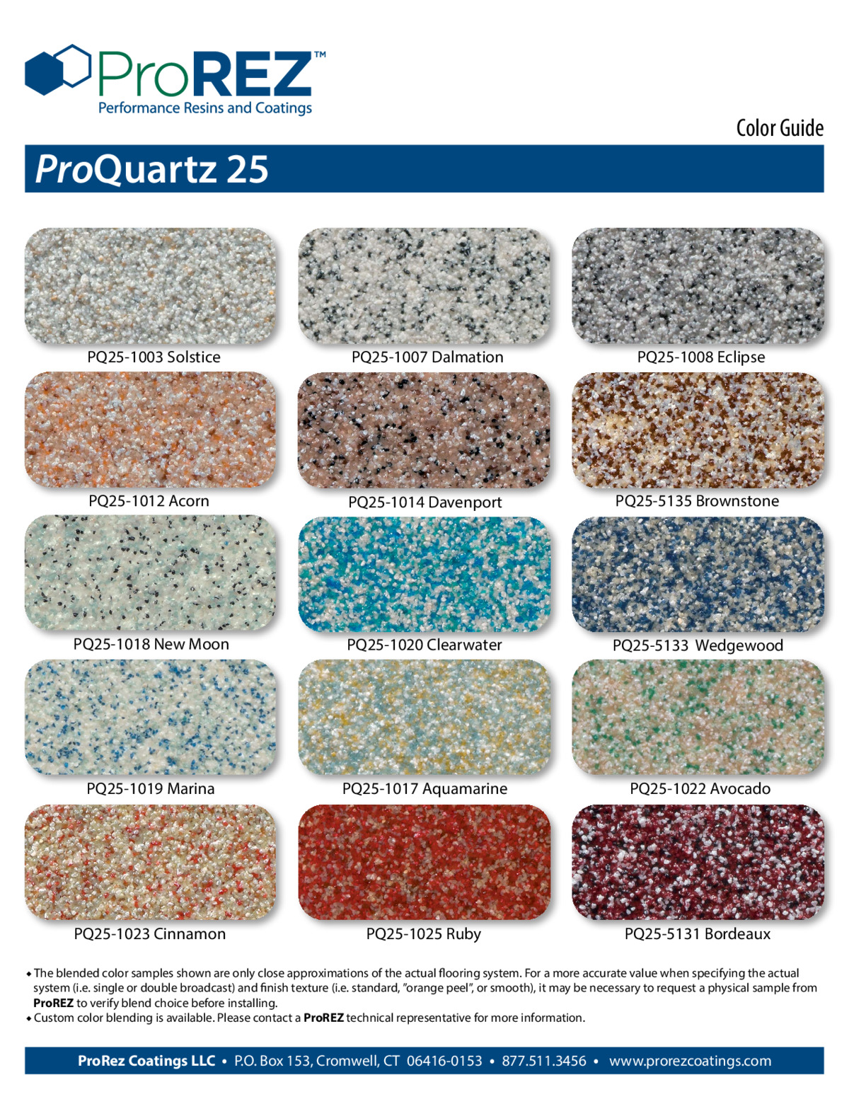 ProQuartz 25 Color Chart thumbnail