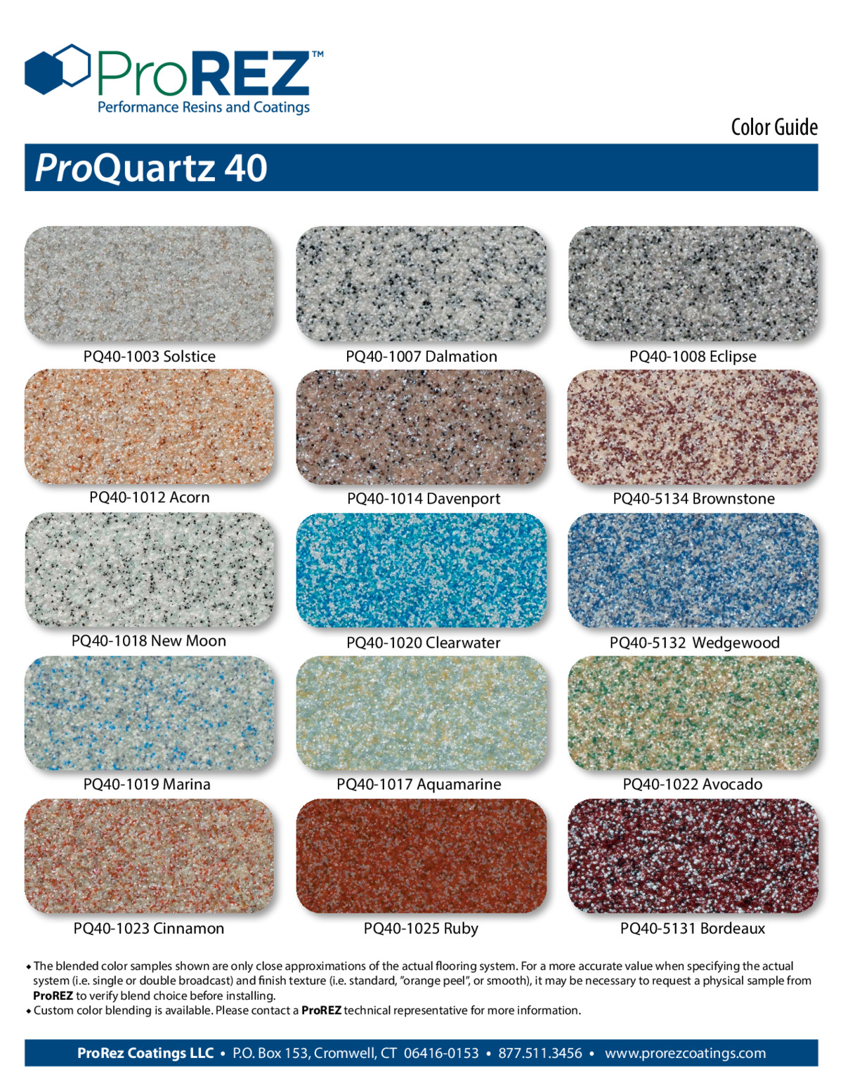 ProQuartz 40 Color Chart thumbnail