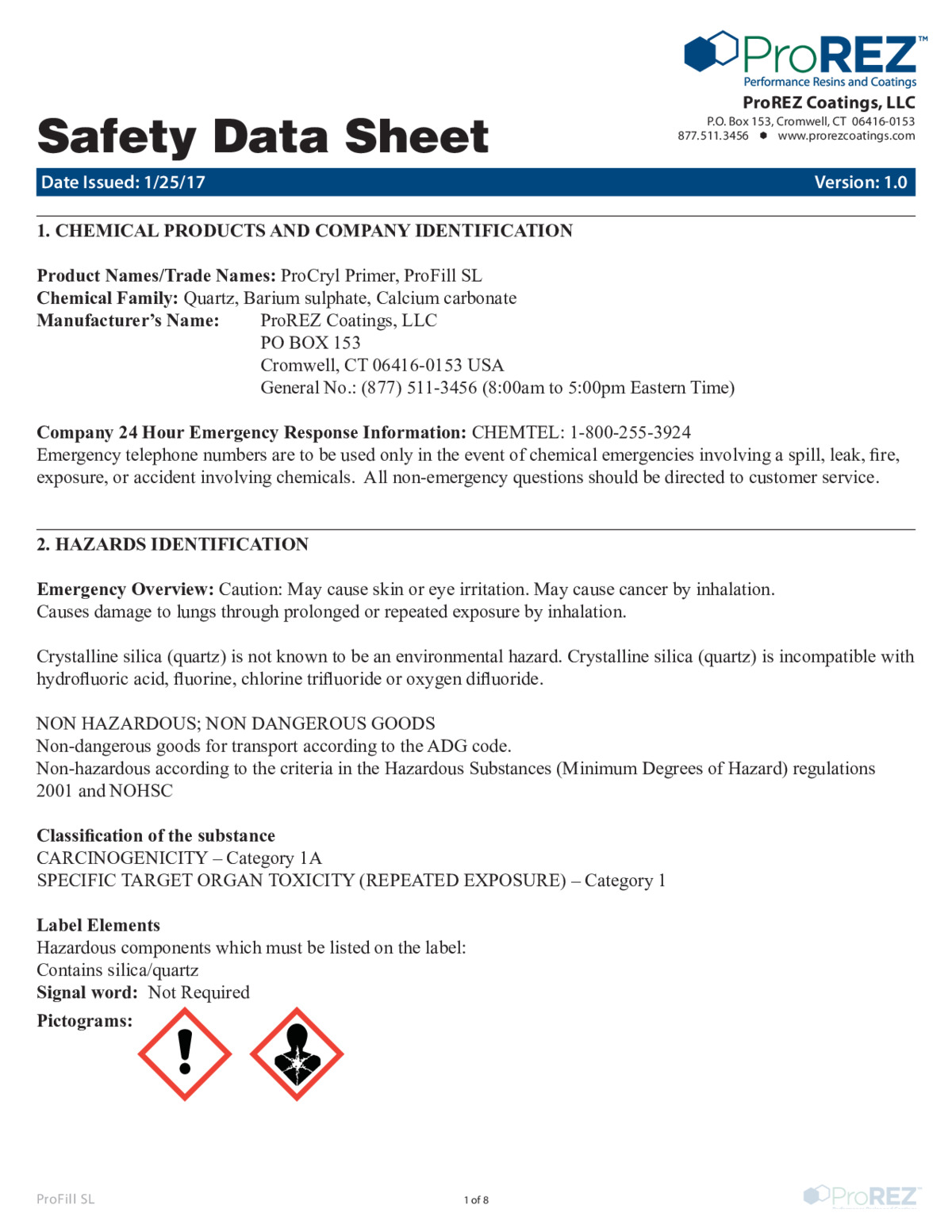 ProFill SL Safety Data Sheet thumbnail