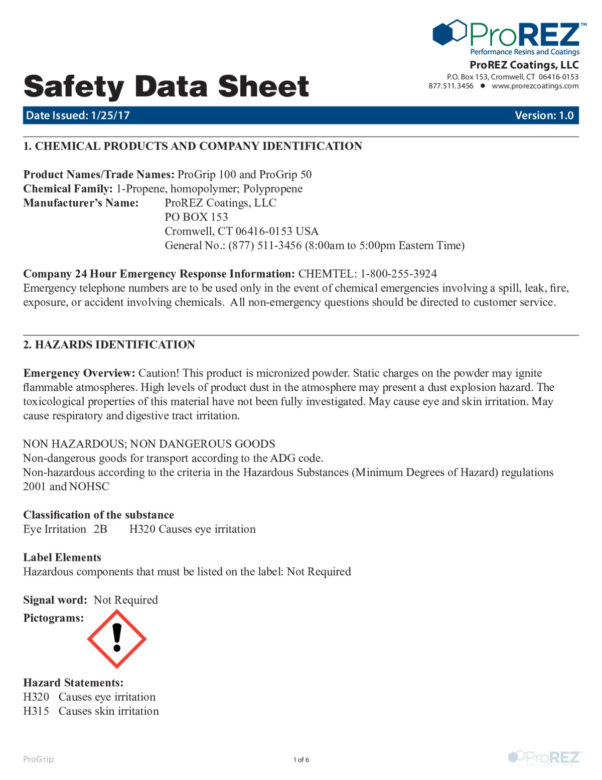 ProGrip Safety Data Sheet thumbnail