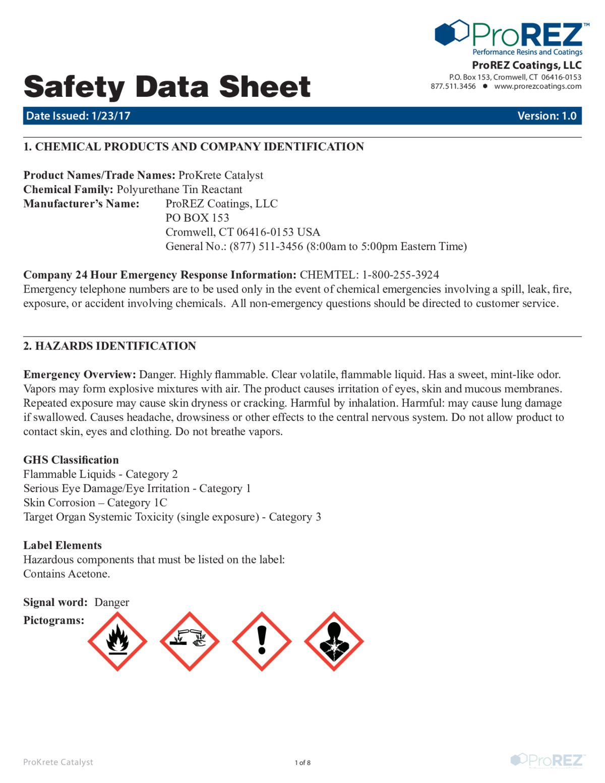 ProKrete Catalyst Safety Data Sheet thumbnail