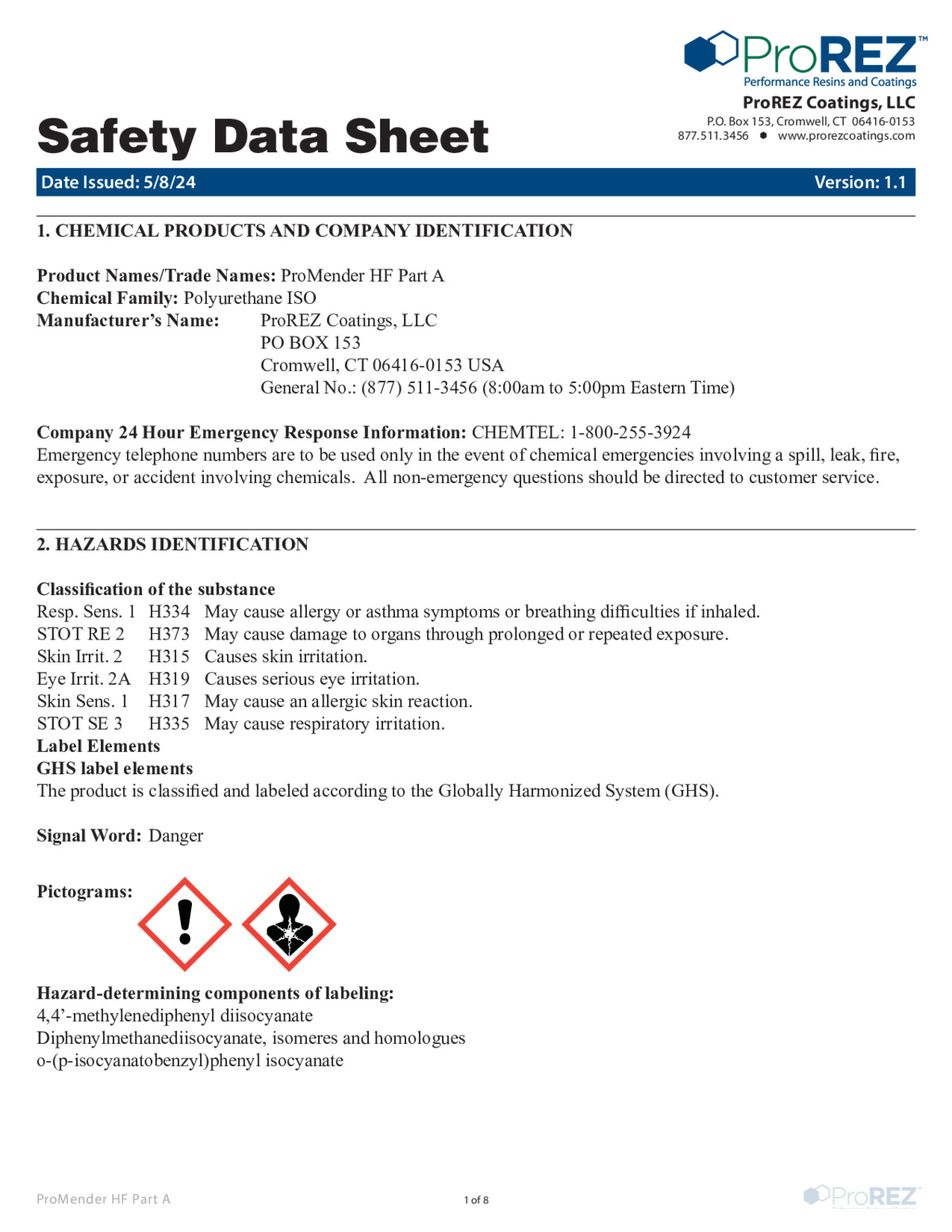 ProMender HF Safety Data Sheet thumbnail