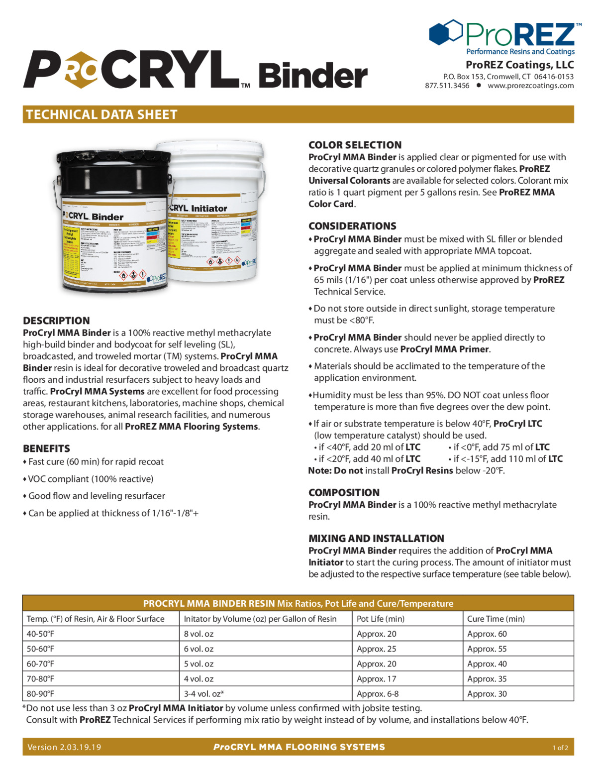 ProCryl HB Binder Technical Data Sheet thumbnail