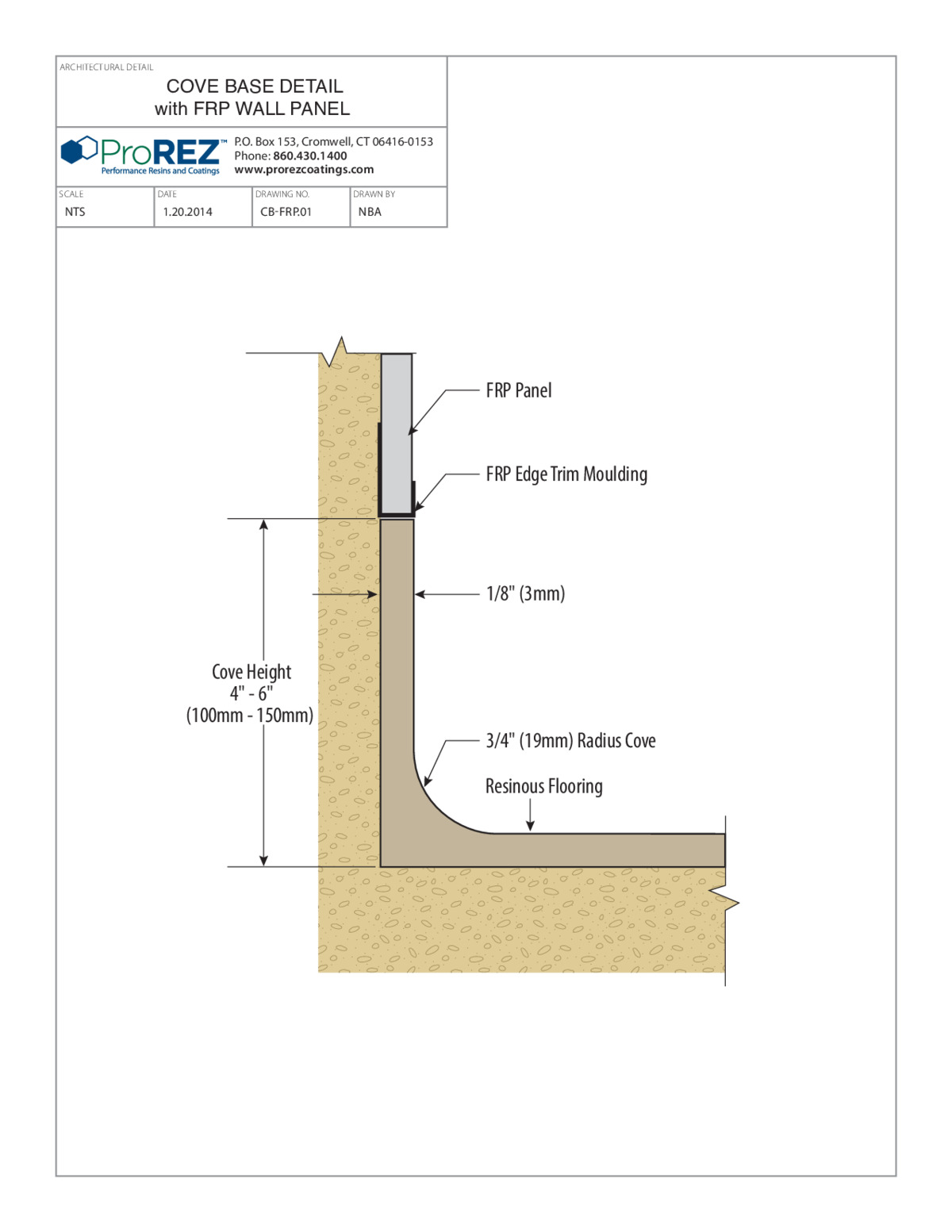 Tech Center Cove Base Detail (Epoxy Floor with FRP Wall Panel) thumbnail